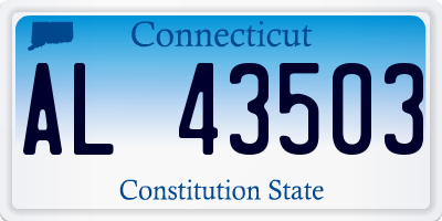 CT license plate AL43503