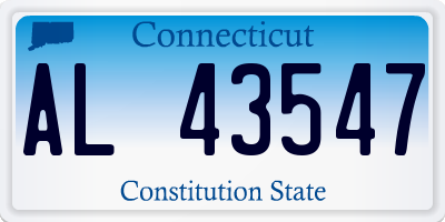 CT license plate AL43547