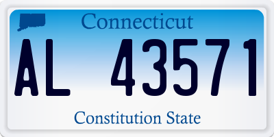 CT license plate AL43571