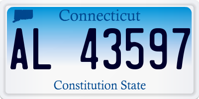 CT license plate AL43597