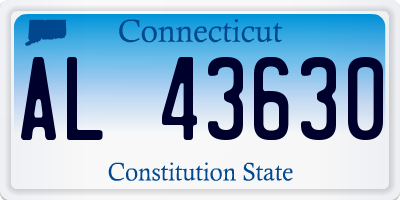 CT license plate AL43630