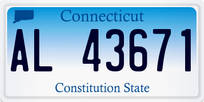 CT license plate AL43671