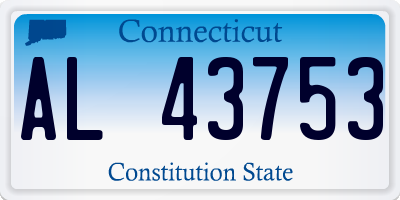 CT license plate AL43753