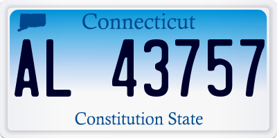 CT license plate AL43757