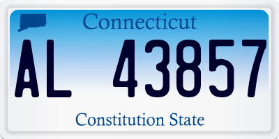 CT license plate AL43857