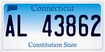 CT license plate AL43862
