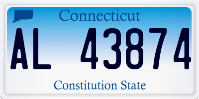 CT license plate AL43874