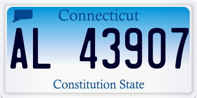 CT license plate AL43907