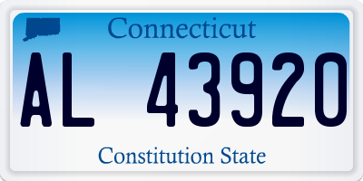 CT license plate AL43920