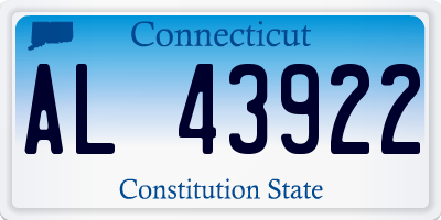 CT license plate AL43922