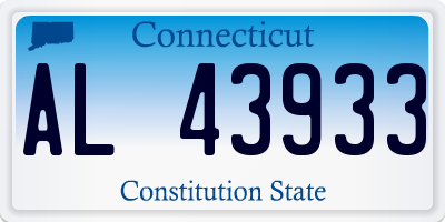 CT license plate AL43933