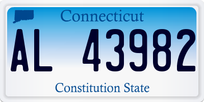 CT license plate AL43982