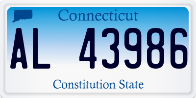 CT license plate AL43986