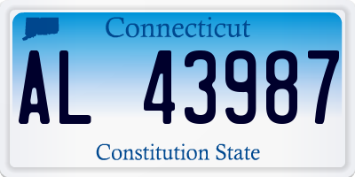 CT license plate AL43987