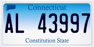 CT license plate AL43997