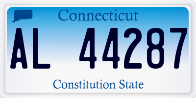 CT license plate AL44287