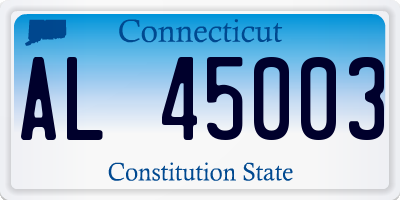 CT license plate AL45003