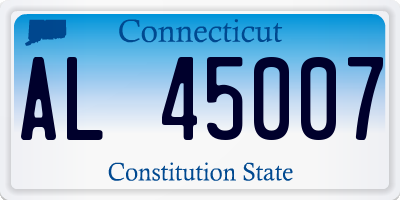 CT license plate AL45007