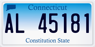 CT license plate AL45181