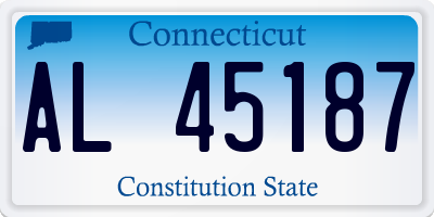 CT license plate AL45187