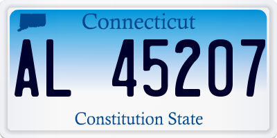 CT license plate AL45207