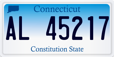 CT license plate AL45217