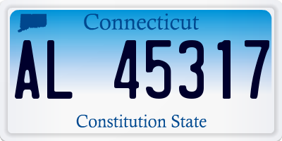 CT license plate AL45317