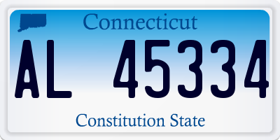 CT license plate AL45334