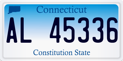 CT license plate AL45336