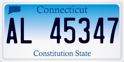 CT license plate AL45347