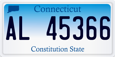 CT license plate AL45366
