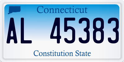 CT license plate AL45383