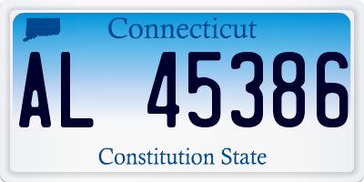 CT license plate AL45386