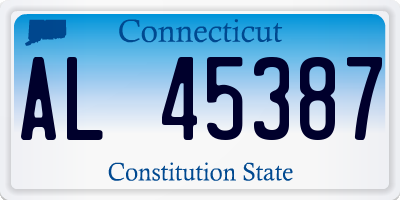 CT license plate AL45387