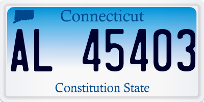 CT license plate AL45403