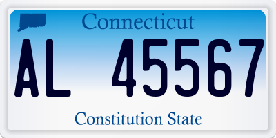 CT license plate AL45567