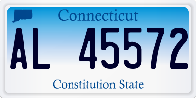CT license plate AL45572