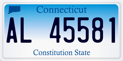 CT license plate AL45581