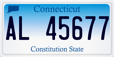 CT license plate AL45677