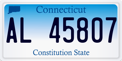 CT license plate AL45807
