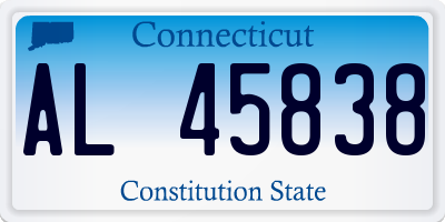 CT license plate AL45838