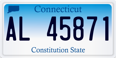 CT license plate AL45871