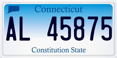 CT license plate AL45875