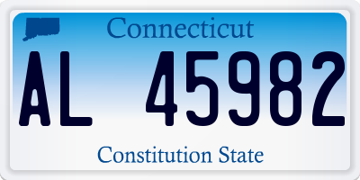 CT license plate AL45982