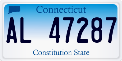 CT license plate AL47287
