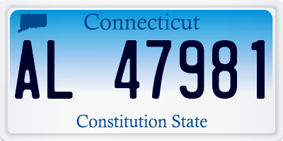 CT license plate AL47981