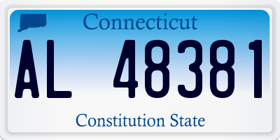 CT license plate AL48381