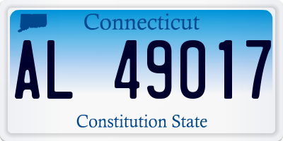 CT license plate AL49017