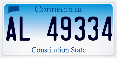 CT license plate AL49334