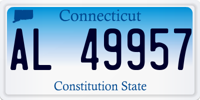 CT license plate AL49957